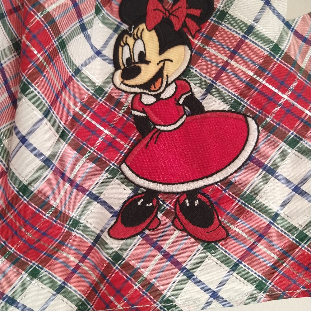 Plaid Disney Minnie mouse holiday dress size 0- 3 months - Picture 4 of 7